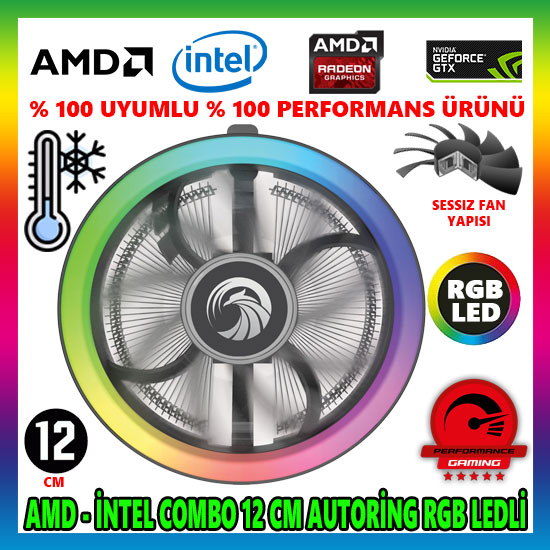 Zoko ICE Auto RGB CPU işlemci Soğutucu Fan